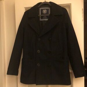 Navy blue women’s size, small, petite American Eagle pea coat￼